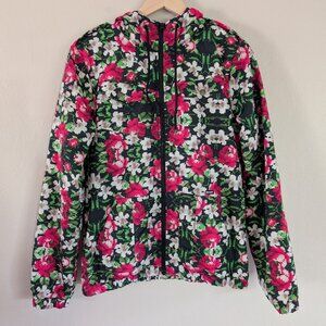 Volcom Enemy Lines Allover Pixelated Flower Pattern Windbreaker Jacket Women's M
